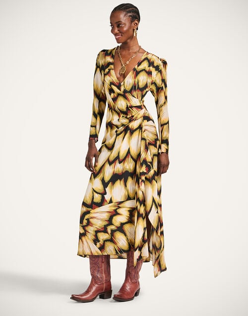 La Doublej Femme Dress Monarch Black In Crepe De Chine