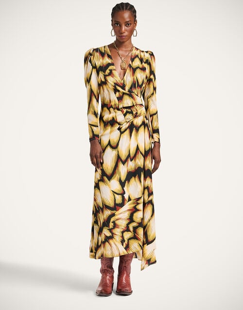 la doublej Femme Dress Monarch Black in Crepe De Chine