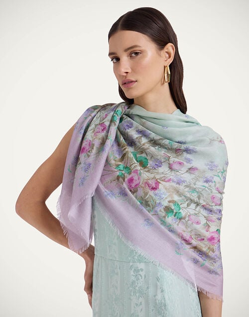 La Doublej Foulard 120 Heath Placée Mint In Modal Silk