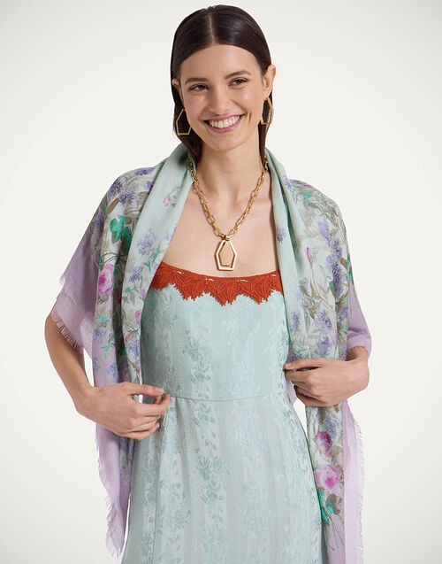 La Doublej Foulard 120 Heath Placée Mint In Modal Silk