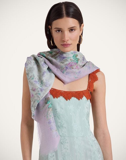 La Doublej Foulard 120 Heath Placée Mint In Modal Silk