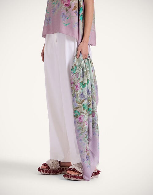 la doublej Foulard 120 Heath Placée Mint in Modal Silk