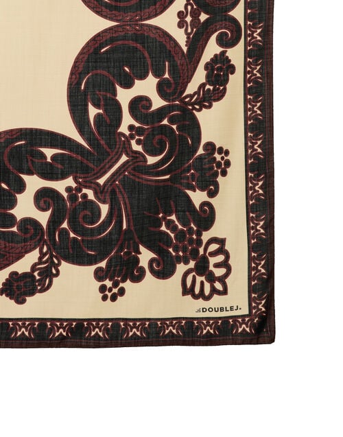 La Doublej Foulard 135 Corsini Placée Cream In Silk Wool