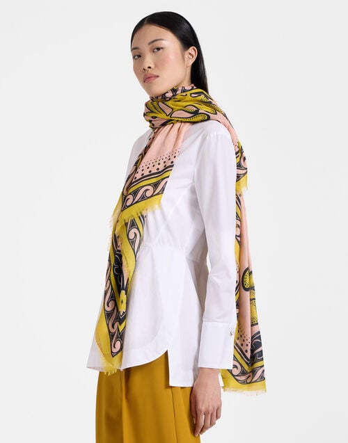 La Doublej Foulard 140 Herald Fuchsia In Modal Silk