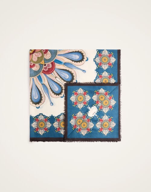 La Doublej Foulard 140 Nucleus Placée Blue In Modal Silk