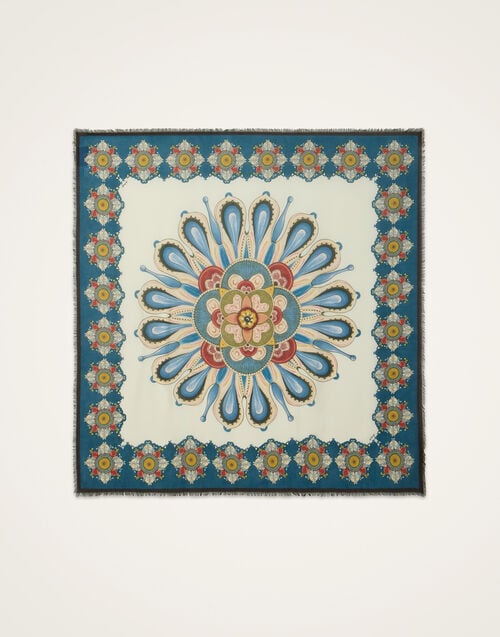 la doublej Foulard 140 Nucleus Placée Blue in Modal Silk