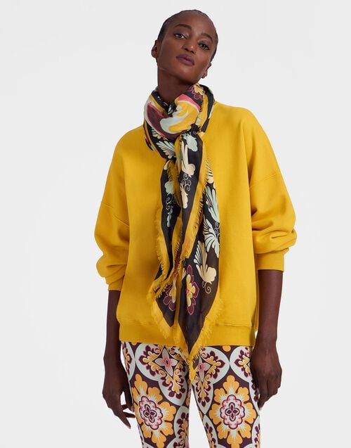 la doublej Foulard 140 Palazzo Yellow in Modal Silk