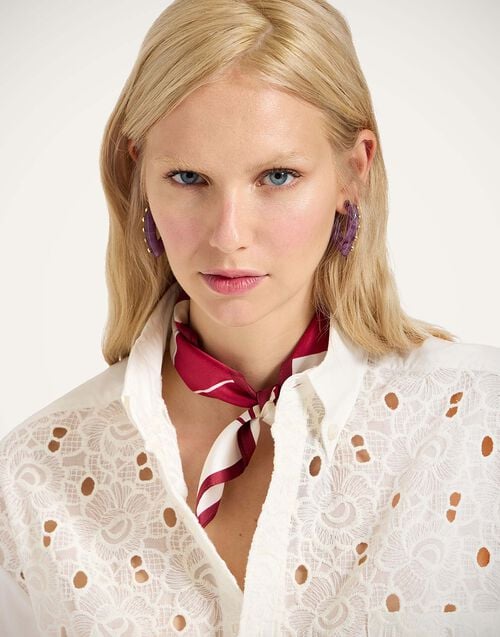 La Doublej Foulard 45 Eclipse Burgundy In Silk Twill