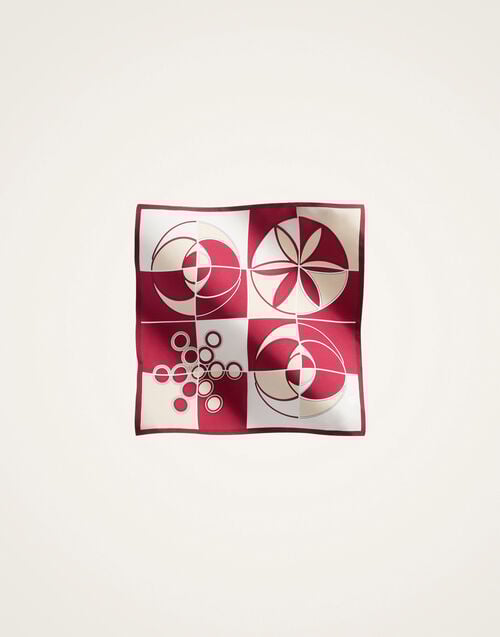 La Doublej Foulard 45 Eclipse Burgundy In Silk Twill
