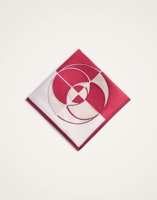 La Doublej Foulard 45 Eclipse Burgundy In Silk Twill