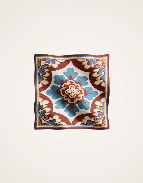 La Doublej Foulard 90 Palazzo Placée Chocolate In Silk Twill