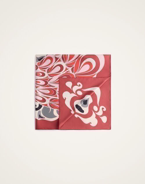 La Doublej Foulard 90 Phoenix Placée Bordeaux In Silk Twill