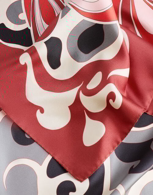 La Doublej Foulard 90 Phoenix Placée Bordeaux In Silk Twill