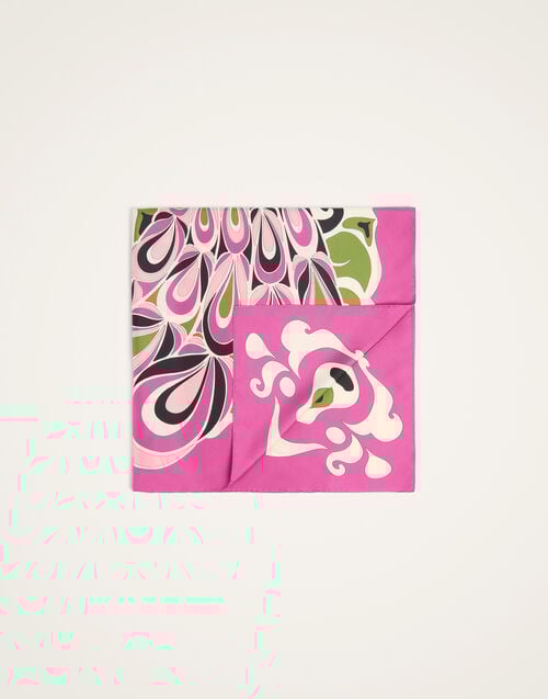 La Doublej Foulard 90 Phoenix Placée Pink In Silk Twill