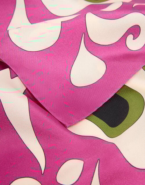 La Doublej Foulard 90 Phoenix Placée Pink In Silk Twill