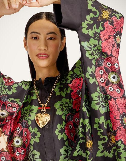 La Doublej Foulard Shirt Bounty Placée Red In Silk Twill