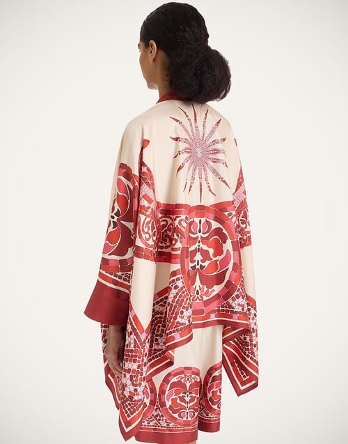 La Doublej Foulard Shirt Cobra Placée Red In Silk Twill