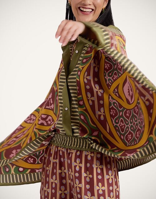 La Doublej Foulard Shirt Eclipse Placée Yellow In Silk Twill