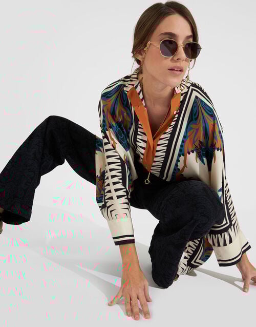 La Doublej Foulard Shirt Florence Placée In Silk Twill