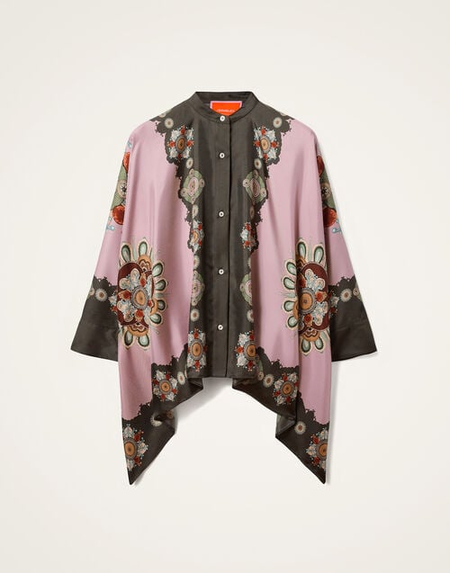 La Doublej Foulard Shirt Nucleus Placée Dusty Pink In Silk Twill