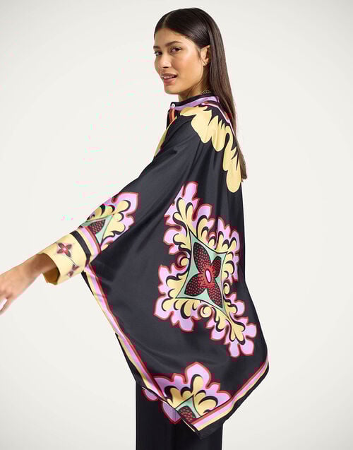 La Doublej Foulard Shirt Palazzo Placée Lilac In Silk Twill