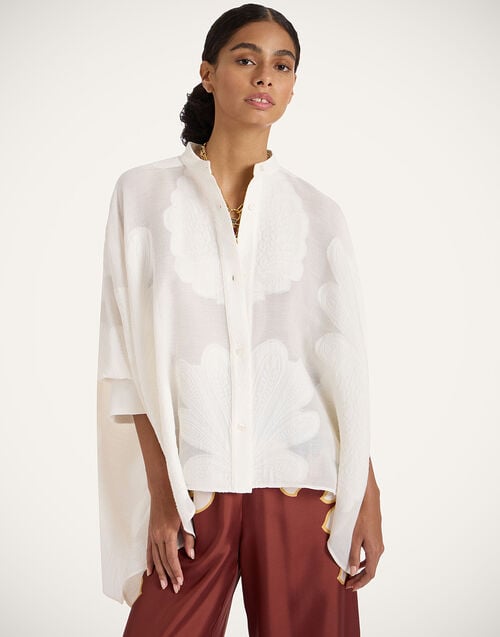 la doublej Foulard Shirt Pineapple Lace in Jacquard