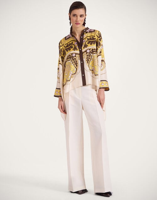 La Doublej Foulard Shirt Spells Placée Yellow In Silk Twill