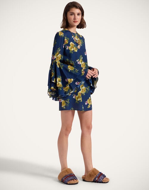 la doublej Friday Dress Riptide Midnight Blue in Crepe Marocain