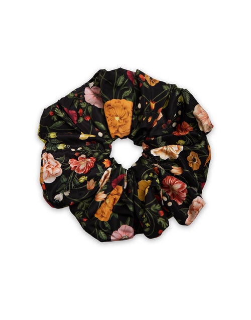 la doublej Giga Scrunchie Botticelli Black in Light Faille