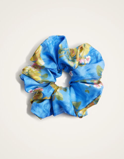 La Doublej Giga Scrunchie Riptide Light Blue In Silk Twill