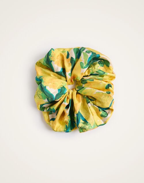 La Doublej Giga Scrunchie Zesty Yellow In Silk Twill