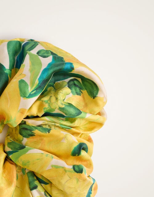La Doublej Giga Scrunchie Zesty Yellow In Silk Twill