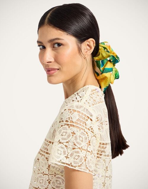 la doublej Giga Scrunchie Zesty Yellow in Silk Twill