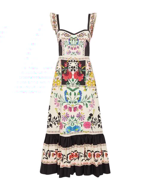 La Doublej Gingerbread Dress Plaza Placée Ivory In Flat Cotton Stretch