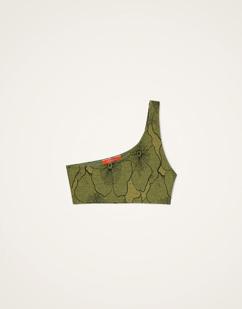La Doublej Goddess Bikini Top Primrose Yellow In Lurex Jersey Jacquard