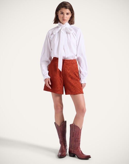 La Doublej Good Butt Shorts Animalier Rust In Jacquard Matelassé