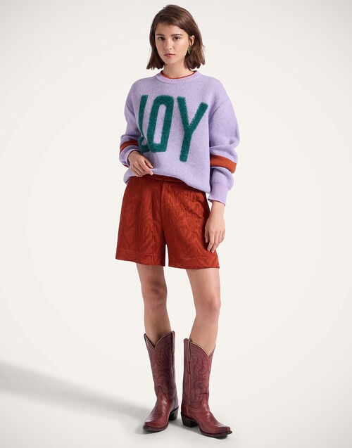 la doublej Good Butt Shorts Animalier Rust in Jacquard Matelassé