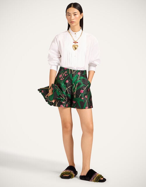 La Doublej Good Butt Shorts Bamboo Black In Jacquard