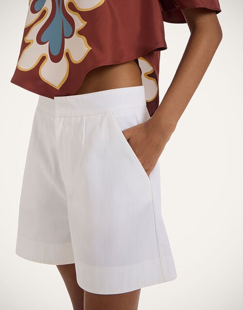 La Doublej Good Butt Shorts Solid White In Crisp Cotton
