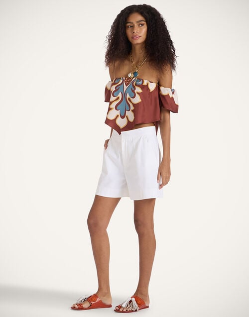 la doublej Good Butt Shorts Solid White in Crisp Cotton