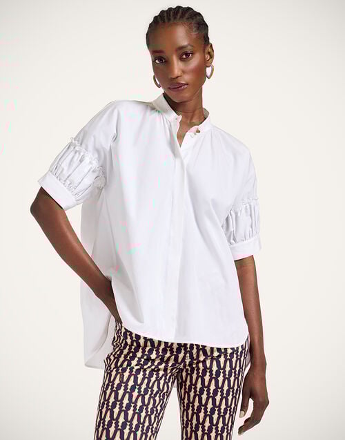 la doublej Grace Shirt Solid White in Tailor Poplin