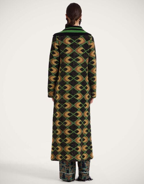 La Doublej Half-Light Coat Half-Light Black In Jacquard