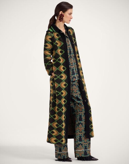 La Doublej Half-Light Coat Half-Light Black In Jacquard