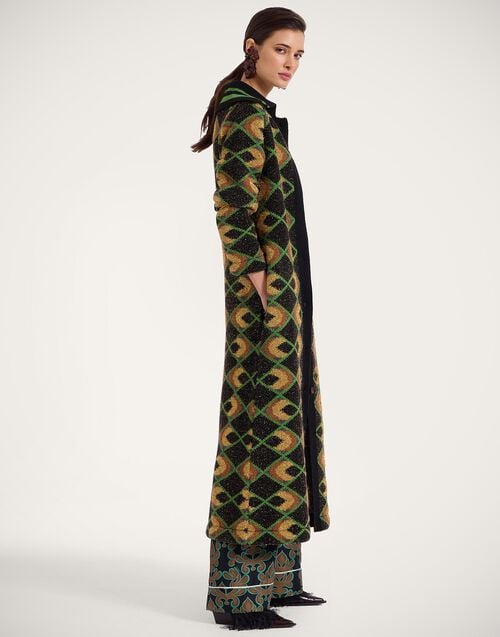 La Doublej Half-Light Coat Half-Light Black In Jacquard