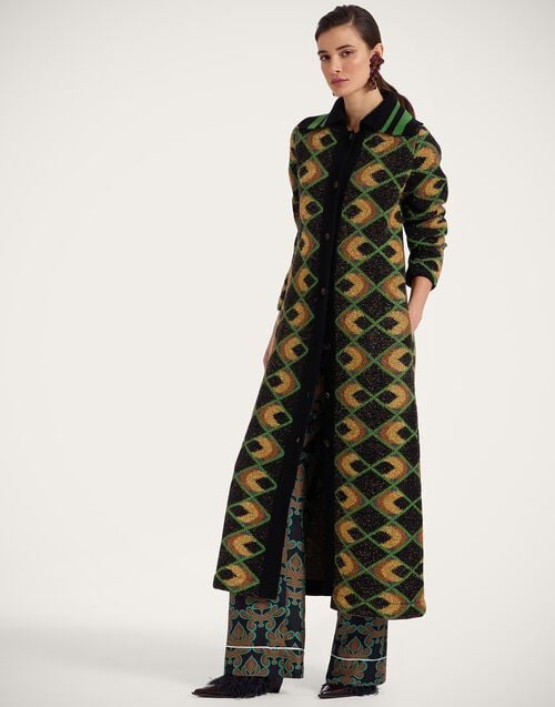 la doublej Half-Light Coat Half-Light Black in Jacquard