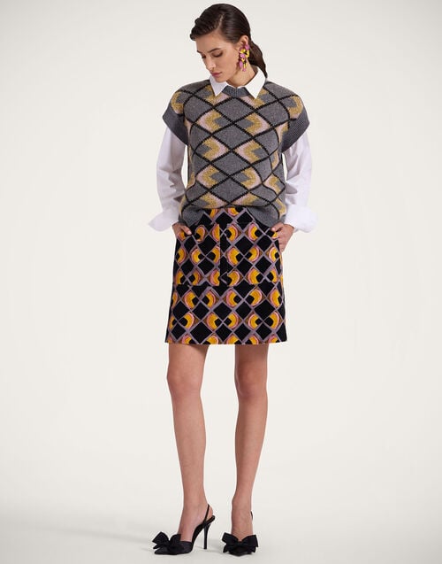 La Doublej Half-Light Gilet Half-Light Grey In Jacquard