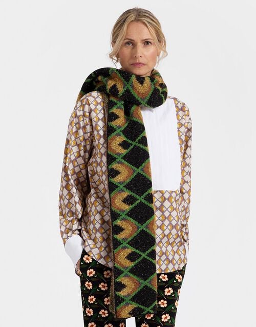 La Doublej Half-Light Scarf Half-Light Black In Jacquard