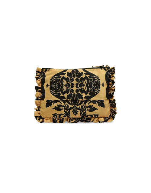La Doublej Hand Pochette Cherubs Gold In Light Faille