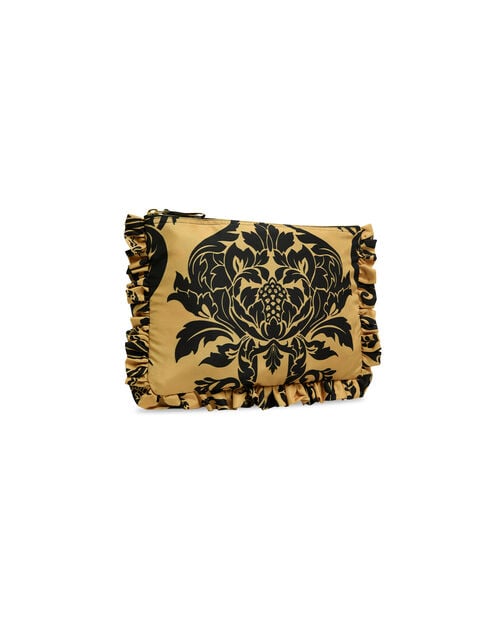 La Doublej Hand Pochette Cherubs Gold In Light Faille