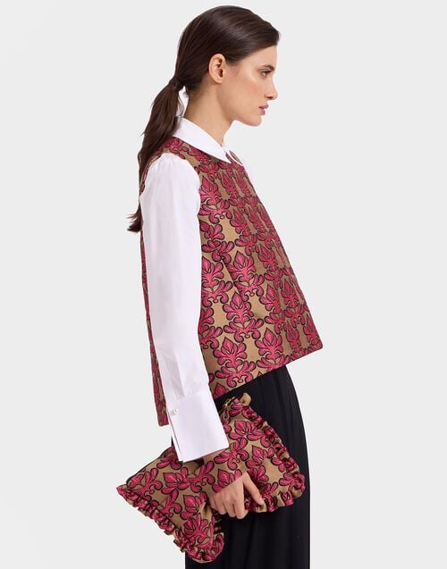 La Doublej Hand Pochette Herald Fuchsia In Jacquard